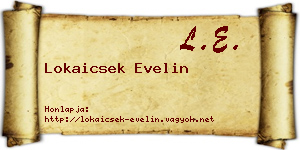 Lokaicsek Evelin névjegykártya